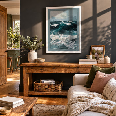 Tempestuous Seas Coastal - Framed Print