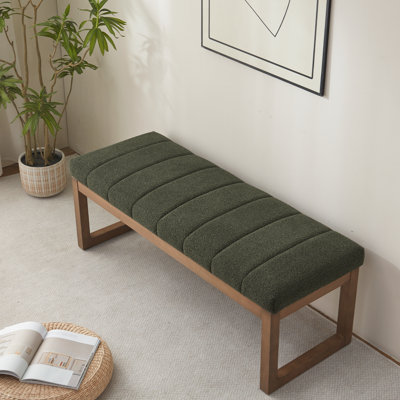 53" Wide Boucle Upholstered Bench
