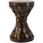 Table de sablier en bois de paulownia 11,8 x 11,8 x 18,1 po avec mosaïque texturée