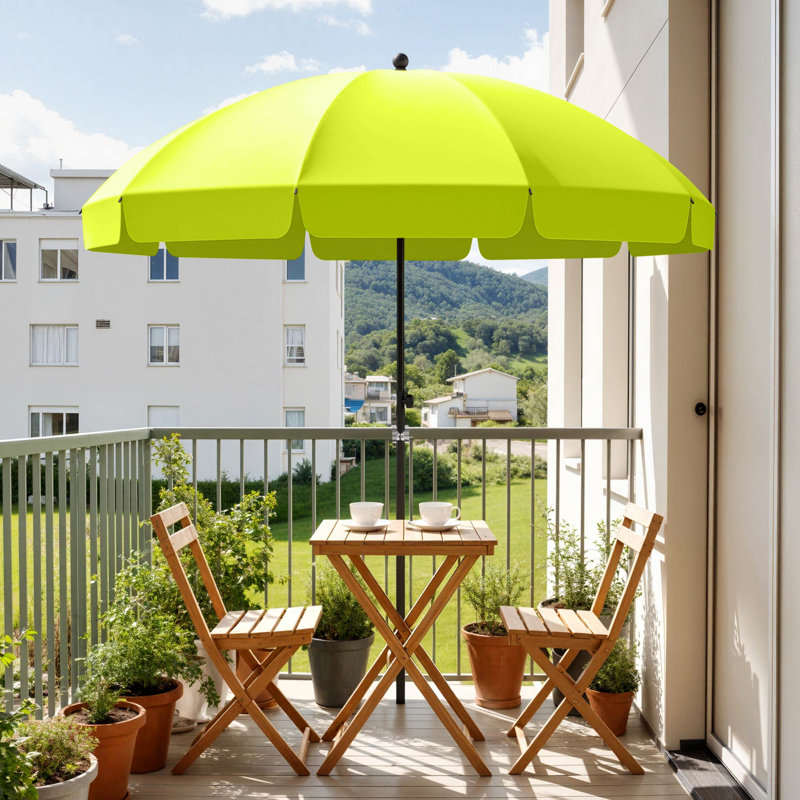 Balcony Parasol, Green, 225cm H x 220cm W x 220cm D