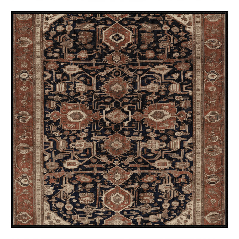 Tapis brun lavable à la machine, Carré 8 pi