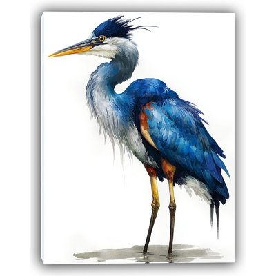 Elegant Standing Heron - Wrapped Canvas Wall Art