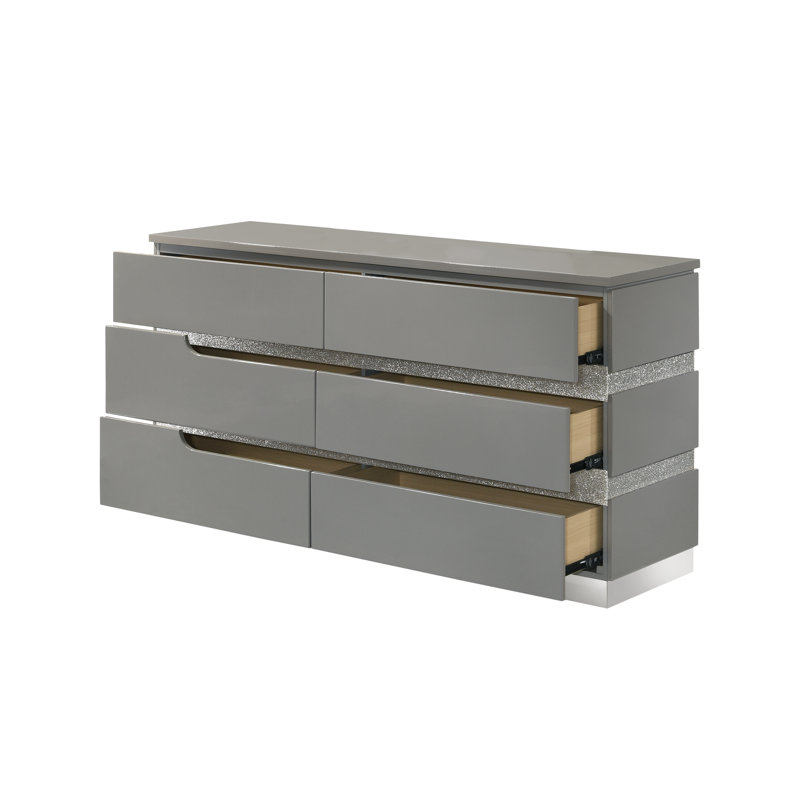 Commodes horizontales en bois Arielah, gris