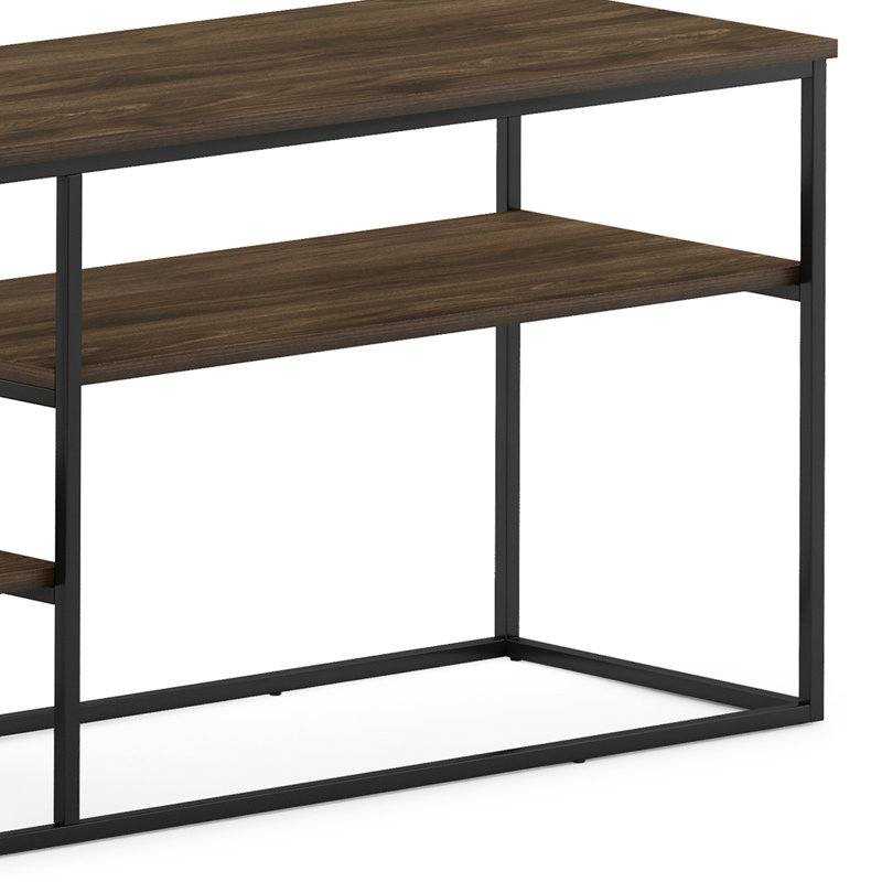 Emilda TV Stand for TVs, 21.9" H x 45.2" W x 15" D, Columbia Walnut/Black