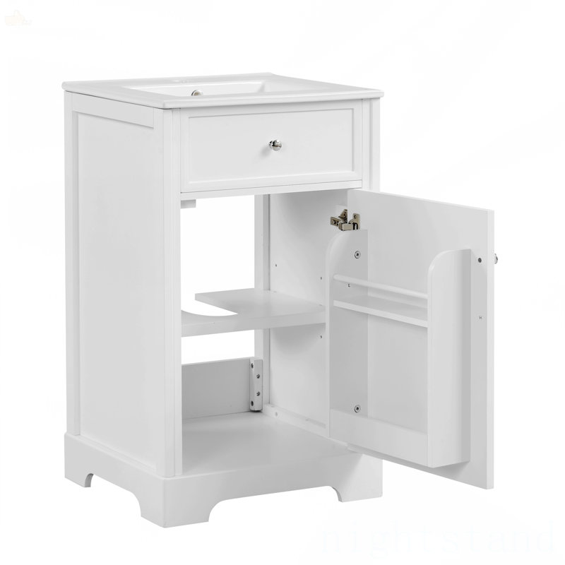 Meuble-lavabo de 20 po avec lavabo, Blanc