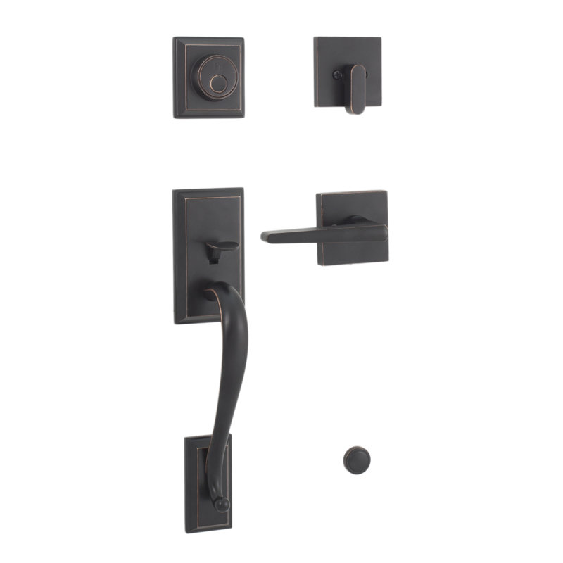 Ensemble complet de poignées factices transitionnelles inactives avec rosette Philtower Transitionale, Bronze huilé