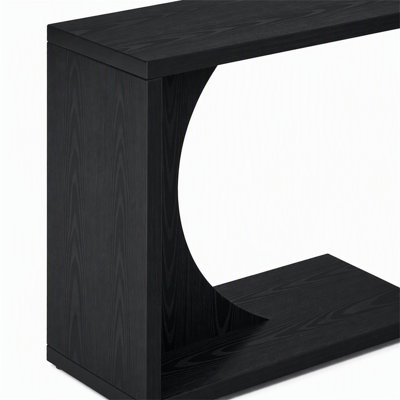 C-Shaped End Table, Wood Side Table Nightstand