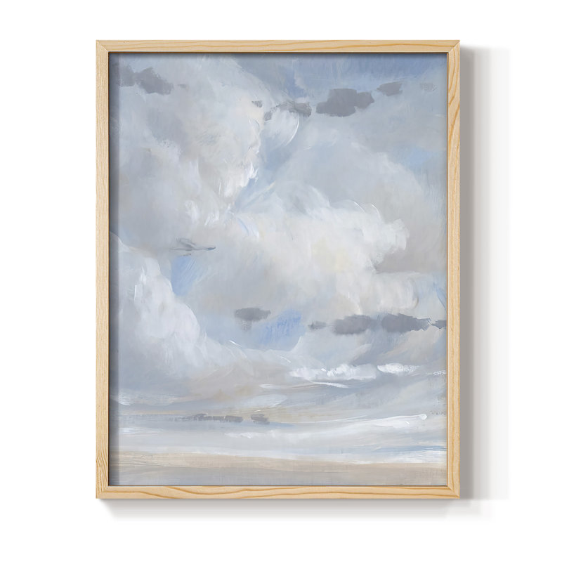 «Sky Blue II», reproduction encadrée - bois massif, Naturel, H 11 po x l 9 po