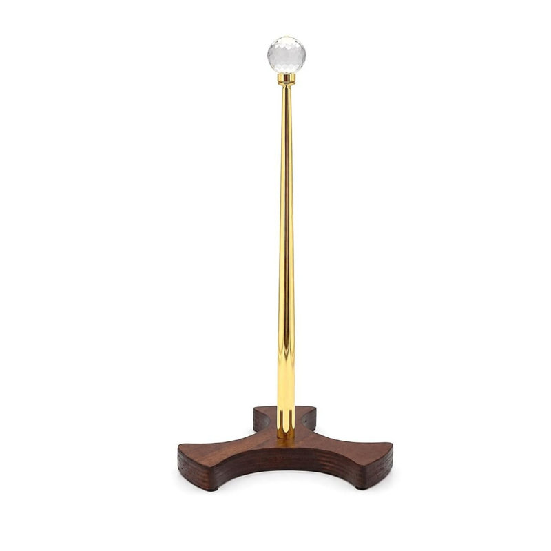 Iron and Solid Wood Paper Towel Holder