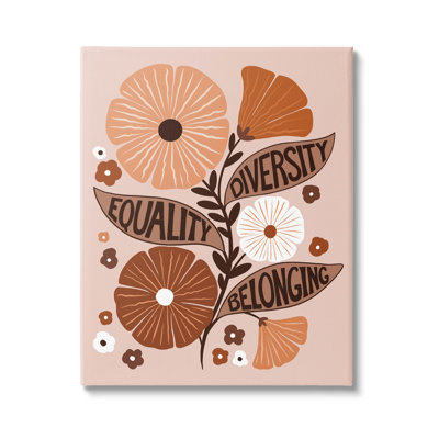 Art mural sur toile «Equity Diversity Belonging Flowers» par Jo Taylor