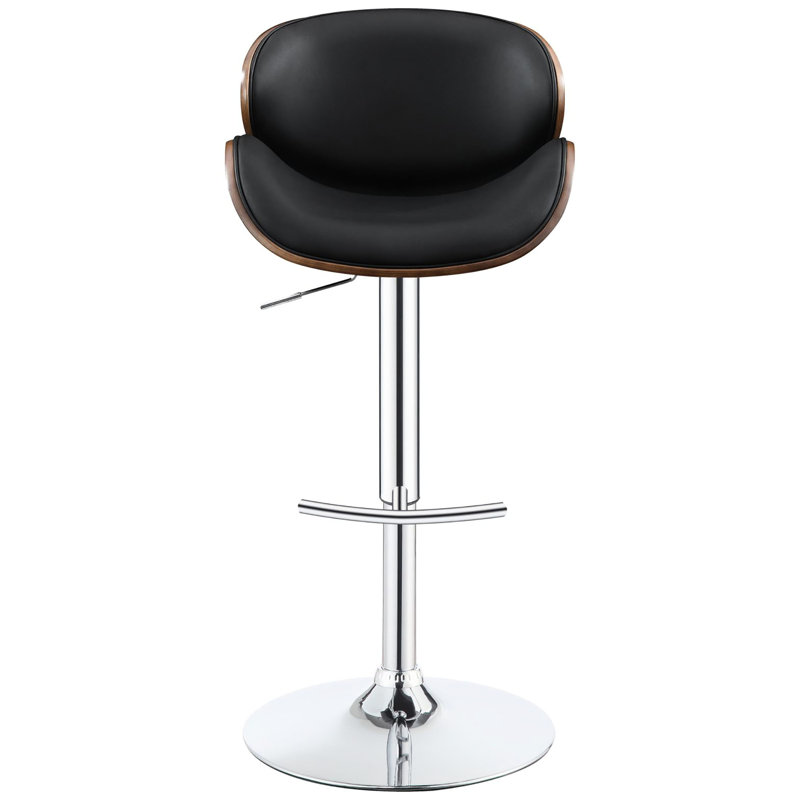 Tabouret de bar moderne de style Mid-Century noir et élégant avec détails de revêtement pour la salle à manger