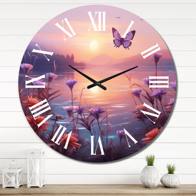 Horloge murale rose