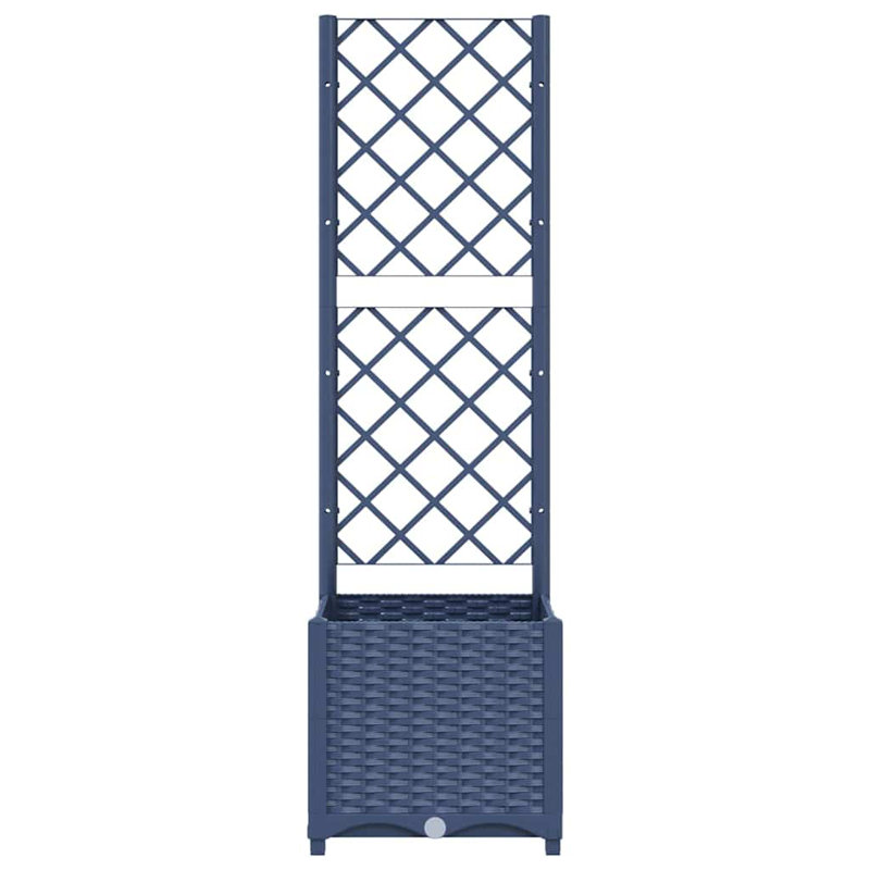 Ebern Designs Garden Planter With Trellis 15.7"X15.7"X53.5" PP, Gray