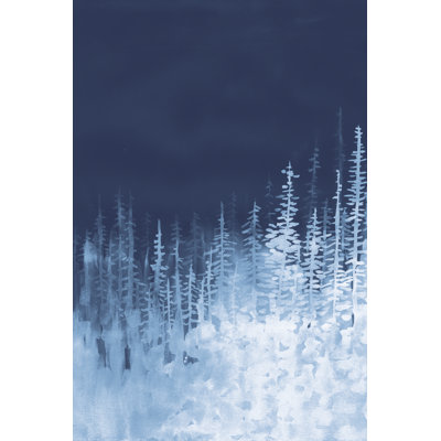 Blue Watercolor Forest - Wrapped Canvas Painting