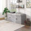 Banc de rangement polyvalent à 4 portes avec tablettes réglables et coussin amovible - Banc à chaussures d'entrée, organisateur de couloir pour le salon-1514326950