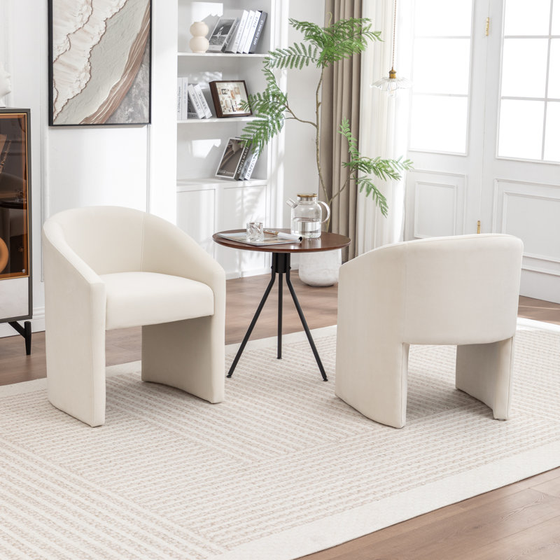 Halley Velvet Upholstered Dining Chair, Beige