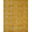 9x12 Yellow Flat Weave Wool Golden Rose Swirl Vintage Mid Century Modern Contemporary Carpet Rug