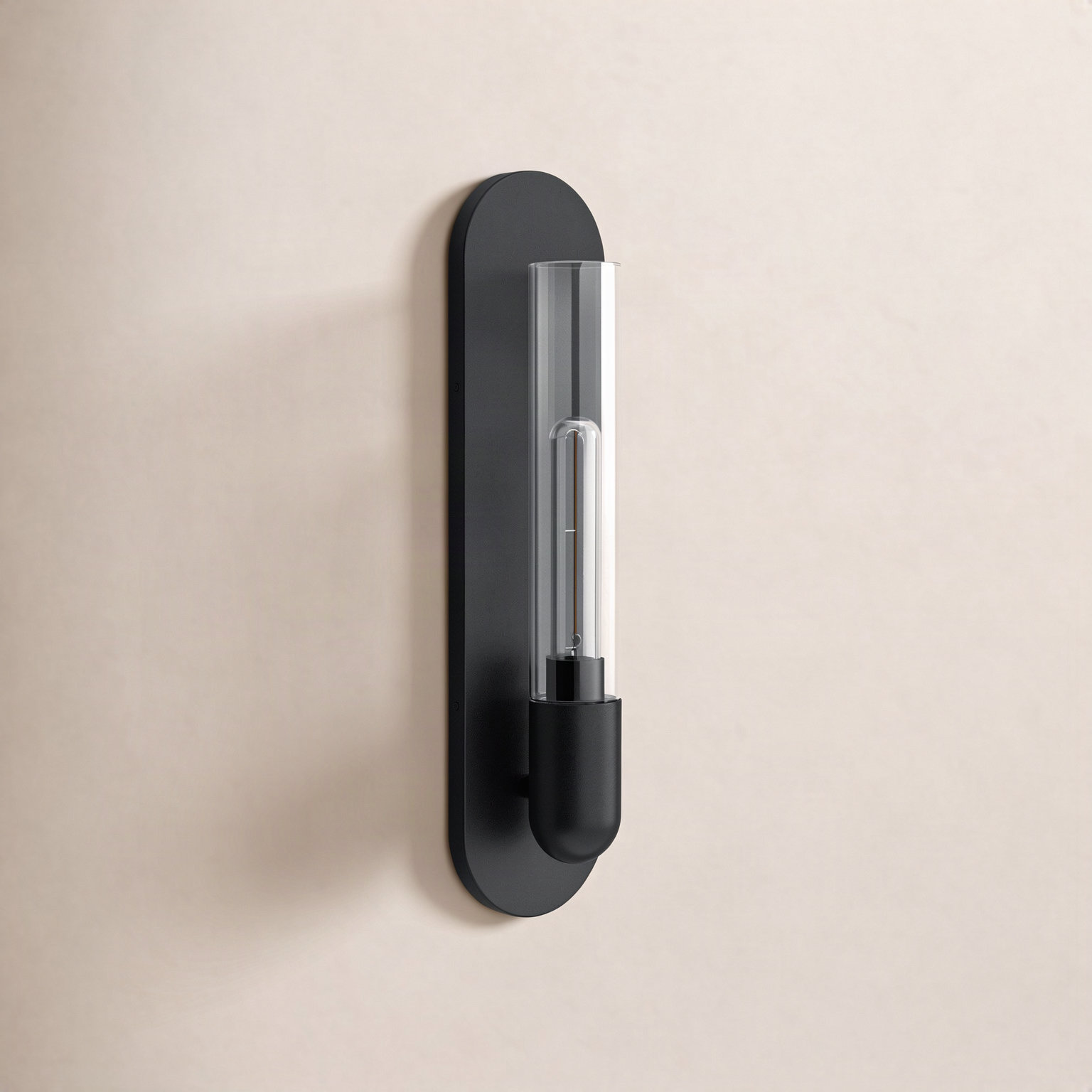 Scout Single Light Glass Dimmable Flush Mounted Sconce, Black