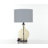 Glass Champagne Table Lamp with Drum Shade