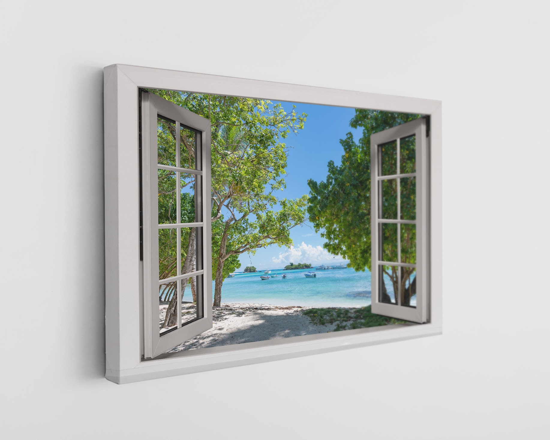 Dovecove Open Window View of the Beach Canvas Print | Wayfair