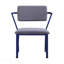 Chaise de bureau en tissu gris et finition bleue-1593749818