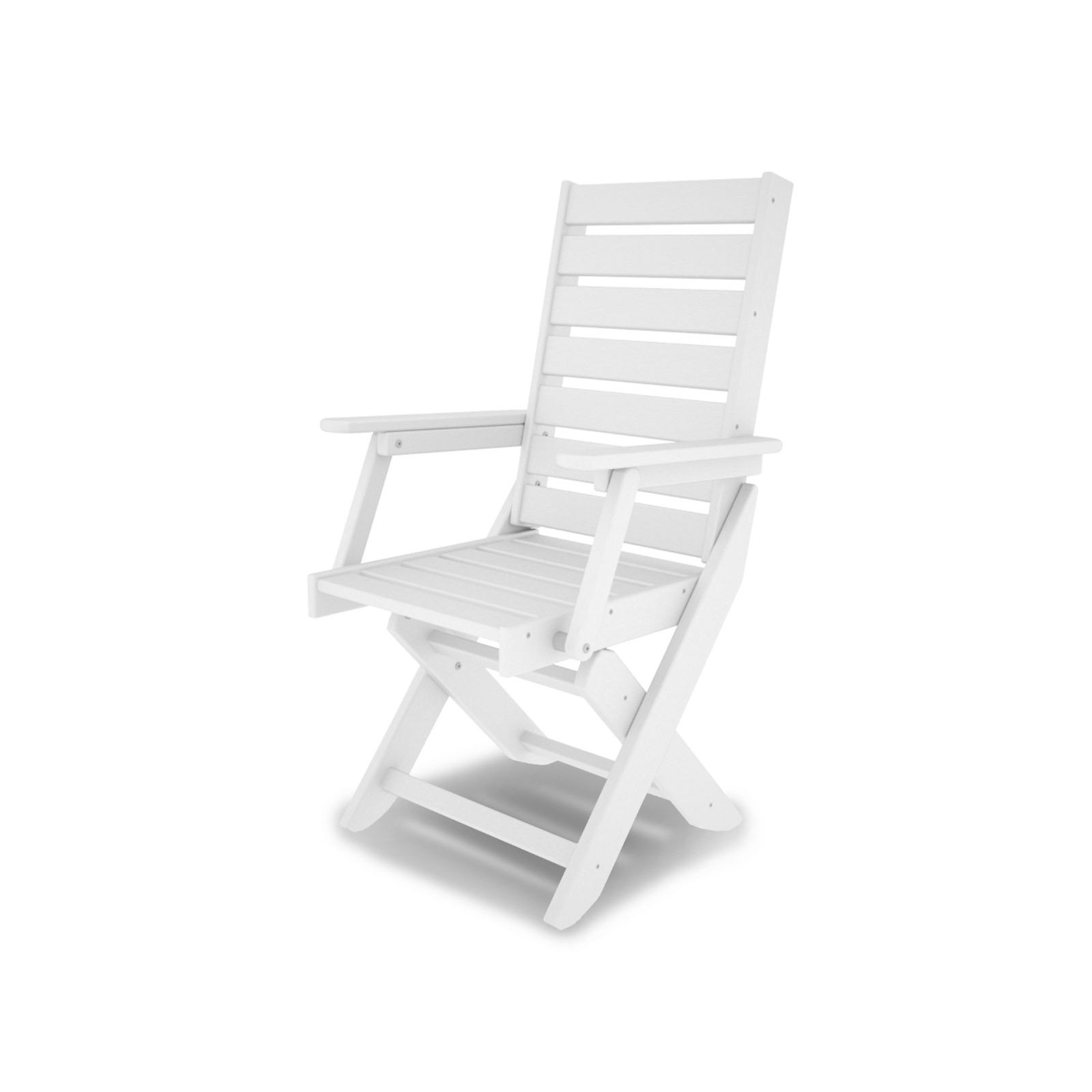 POLYWOOD Captain Folding Dining Chair, White