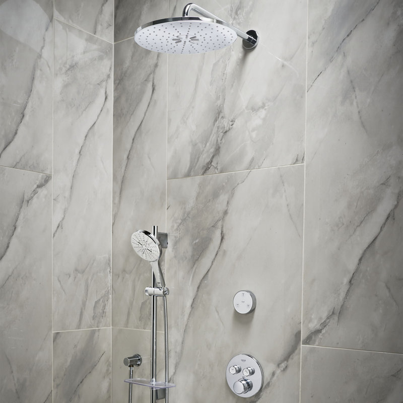 Pulse Rain 12" Chrome Wall-Mounted Adjustable Shower Head
