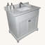 Dessus de meuble-lavabo en pierre Montary blanc de 37 po avec un lavabo rectangulaire encastré en céramique et un trou de robinet simple Montary