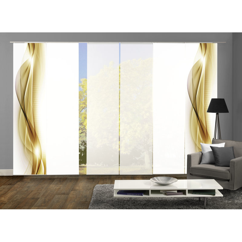 Parmenter Track Insert Semi Sheer Sliding Panel, Gold/White