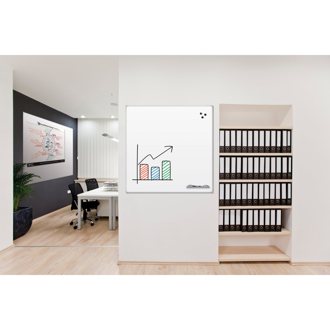 Ultra Trim Premium Porcelain Steel Dry Erase Wall Mounted Magnetic Whiteboard MooreCo Surface 