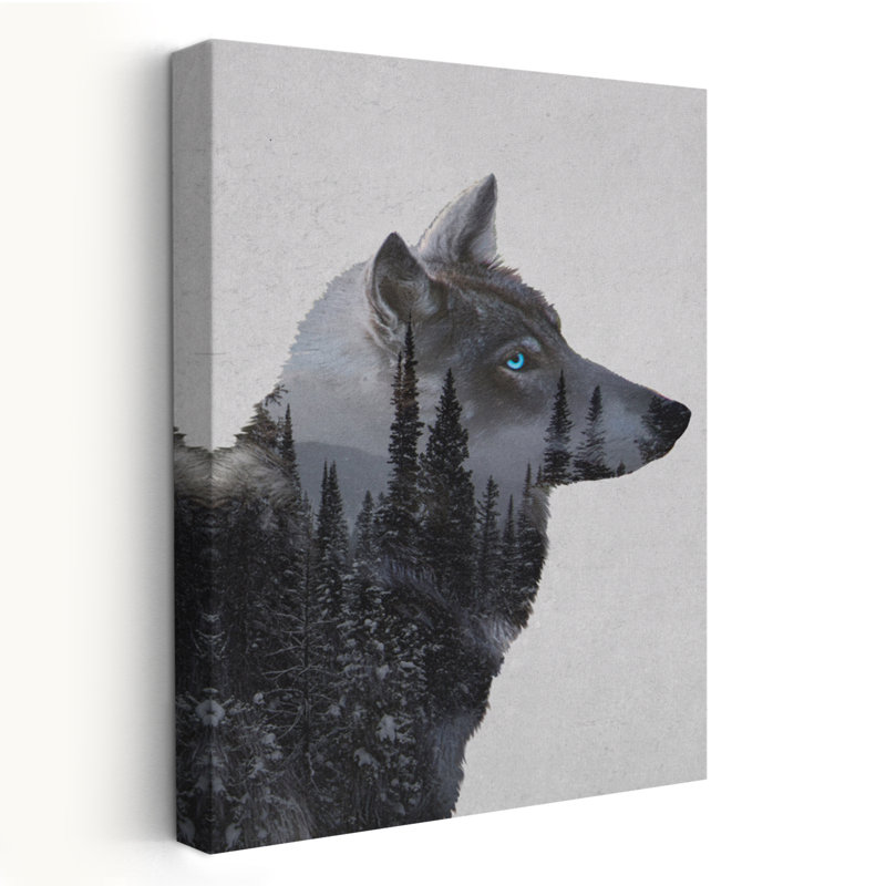 Loup d'hiver - animaux loups contemporains, H 24 po x l 16 po