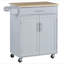 Îlot de cuisine avec chariot, tiroir, armoire de rangement et porte-serviettes-414163204