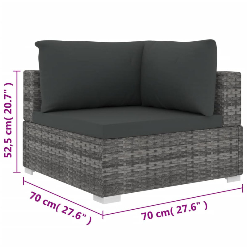 Pittsboro Deep seating with Cushions, Gray Frame/Dark Gray Cushion