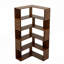 5 Tier Corner Bookshelf, L Shaped Bookshelf with Baffle, Freestanding Display Corner Shelf
