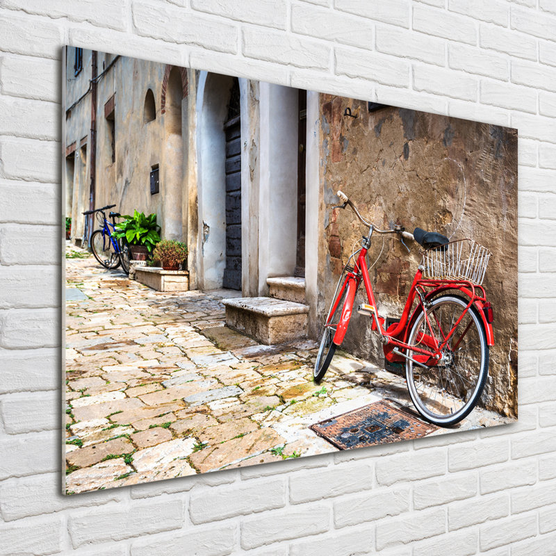 Red Bicycle - No Frame Print on Glass
