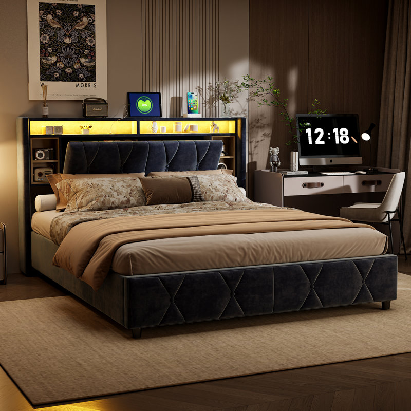 Upholstered Ottoman Storage Bed, European Kingsize (160 x 200 cm)