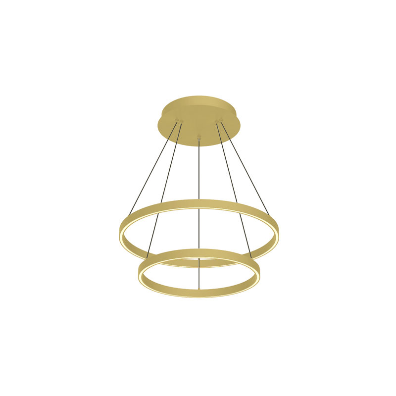 Lustre 2 lumières Cerchio, Or brossé, H 1,5 po x l 23,63 po x P 23,63 po