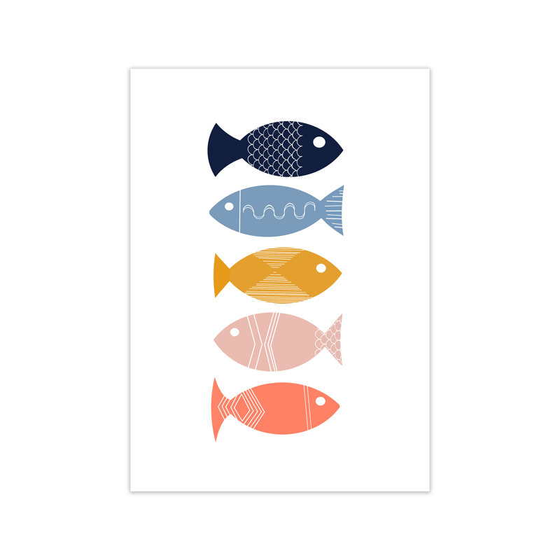 Scandi Mid Mod Fish Original - Print, Unframed, 29.7cm H x 21cm W x 4cm D