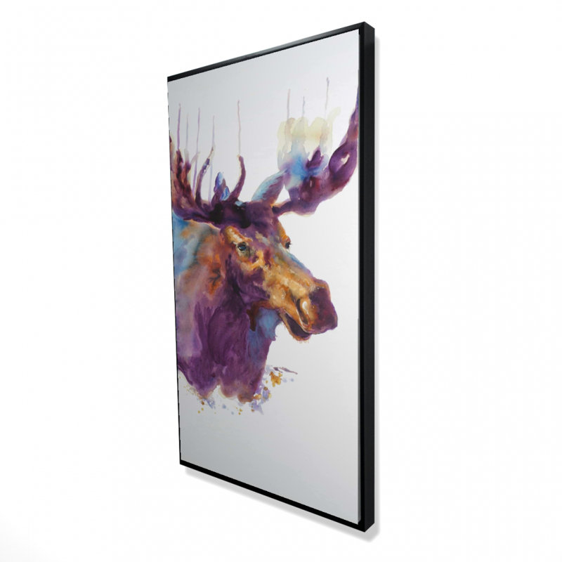 Abstract moose - 24"x48" Framed canvas