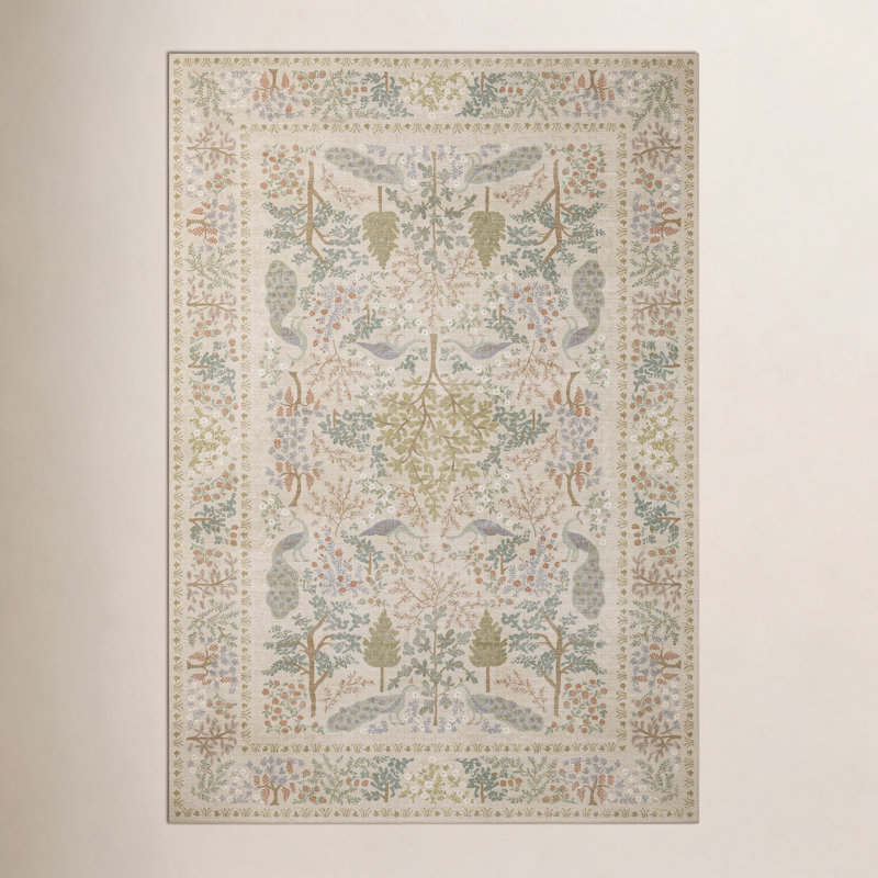 Tapis crème Rifle Paper Co. x Loloi, Rectangle 8 pi 6 po x 11 pi 6 po