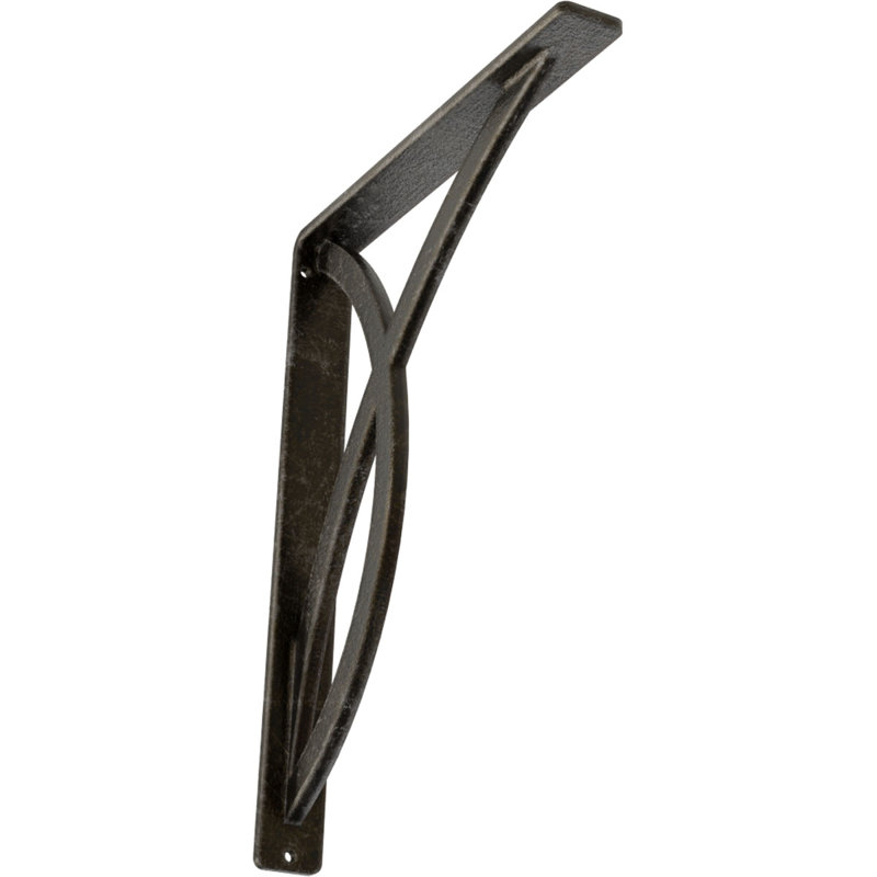 Support en fer forgé Miller, H 12 po x l 1,5 po x P 10 po, Argenté antique chaleureux