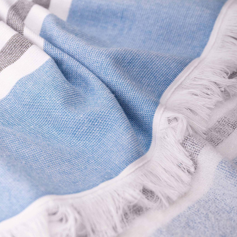 Serviettes de plage 100% coton 35 x 60 po Peshtemal, Marine, 1 pièce