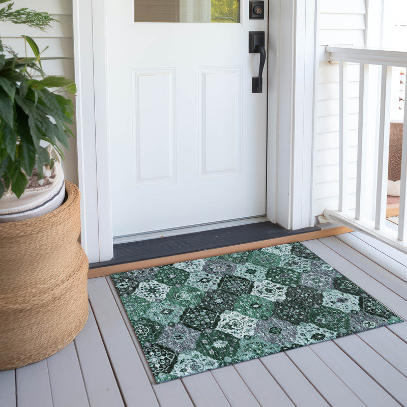 Machine Washable Indoor/Outdoor Matteson ACN2292 Panel Rug, Rectangle 1'8" x 2'6"