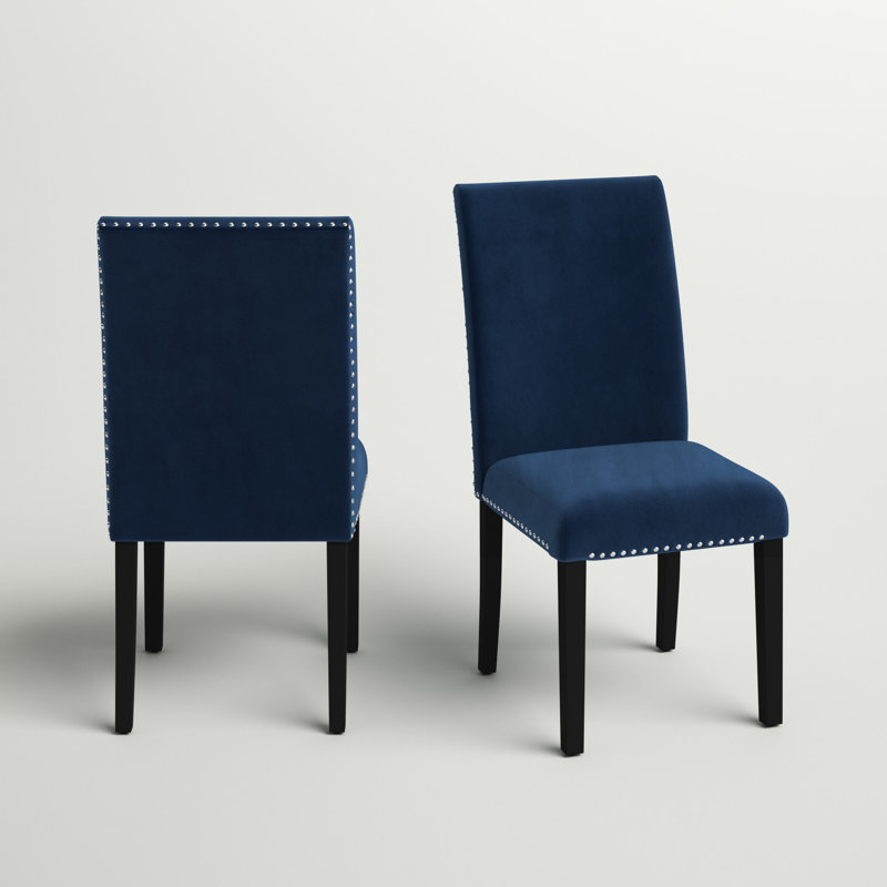 Ebeling Velvet Upholstered Side Chair, Bleu