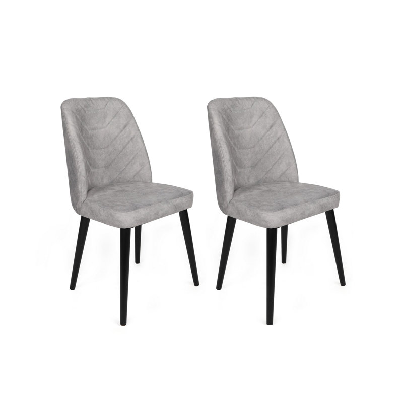 Ensemble de chaises (2 pièces), Gris, Noir