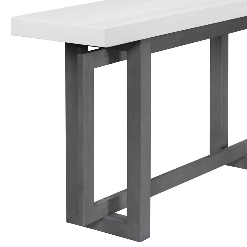 Table d'entrée 59,1 "peinte avec placage de pin, Gray