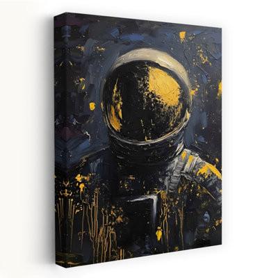 «Golden Astronaut», impression d'art dramatique moderne abstrait