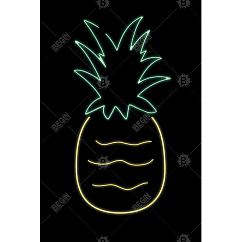 Neon pineapple Bath Mat with Non-Slip Backing - Quick Dry Memory Foam Bathroom Rug - Absorbent - Modern Plush Spa-Style - Machine Washable