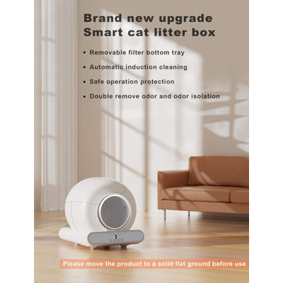 The Latest Generation Automatic Cat Litter Box For 1-3 Cats, Smart Self-cleaning Litter Box For Kittens, App-controlled Kitty Litter Box, Advanced Odour Control & Waste Disposal System, Easy To Use For Multiple Cats & Hassle-free Maintenance