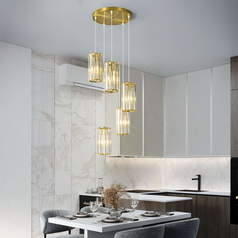Pendant Lighting Modern Pendant Light, Mini Crystal Chandeliers Adjustable Pendant Light Fixture For Kitchen Island Dinning Room Corridor Bedroom